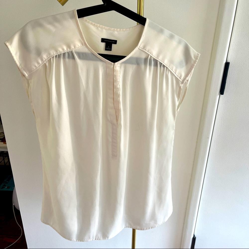 Ann Taylor cream blouse